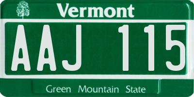 VT license plate AAJ115