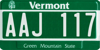 VT license plate AAJ117