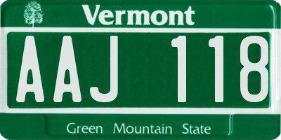 VT license plate AAJ118