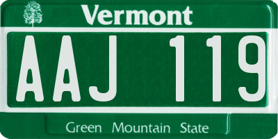 VT license plate AAJ119