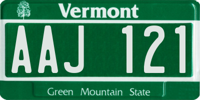 VT license plate AAJ121