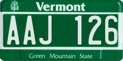 VT license plate AAJ126