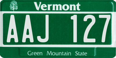 VT license plate AAJ127