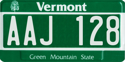 VT license plate AAJ128