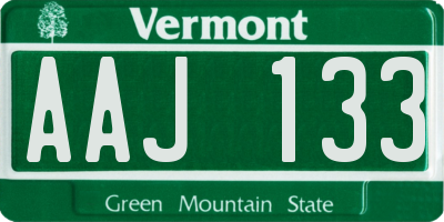 VT license plate AAJ133