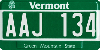 VT license plate AAJ134