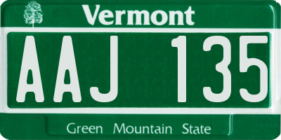 VT license plate AAJ135