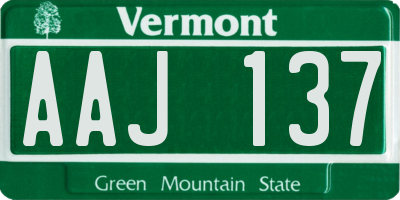 VT license plate AAJ137