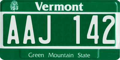 VT license plate AAJ142