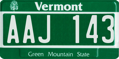 VT license plate AAJ143