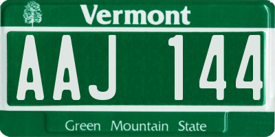 VT license plate AAJ144