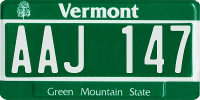 VT license plate AAJ147