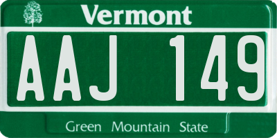 VT license plate AAJ149