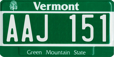 VT license plate AAJ151