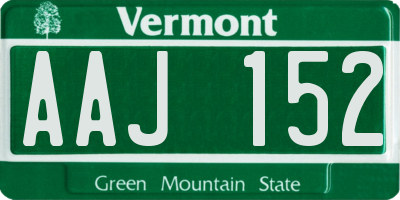 VT license plate AAJ152