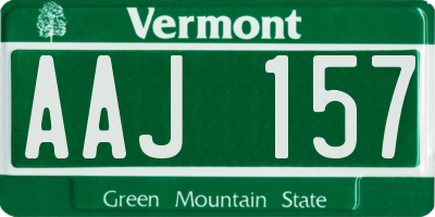 VT license plate AAJ157
