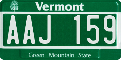 VT license plate AAJ159