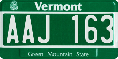 VT license plate AAJ163