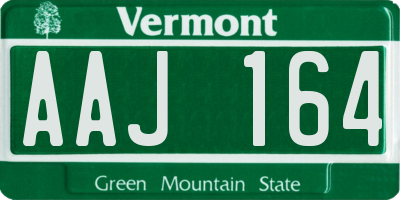 VT license plate AAJ164