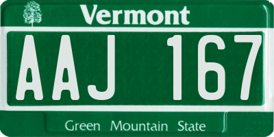 VT license plate AAJ167