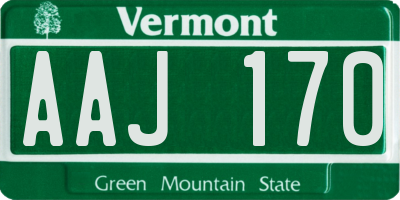 VT license plate AAJ170