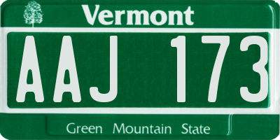 VT license plate AAJ173