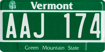 VT license plate AAJ174