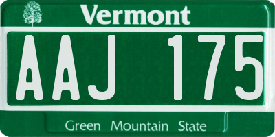 VT license plate AAJ175