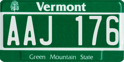 VT license plate AAJ176