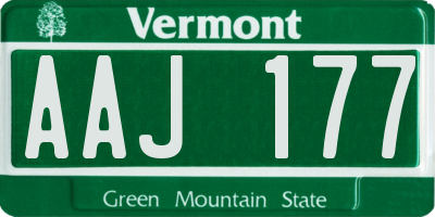 VT license plate AAJ177