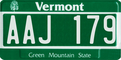 VT license plate AAJ179