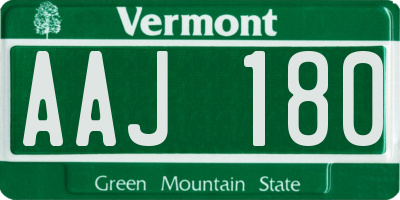VT license plate AAJ180