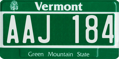 VT license plate AAJ184