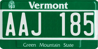 VT license plate AAJ185