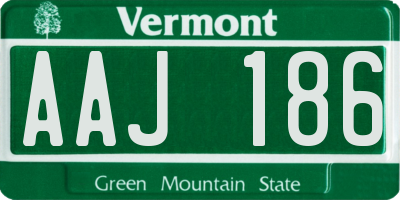 VT license plate AAJ186