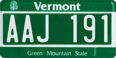 VT license plate AAJ191