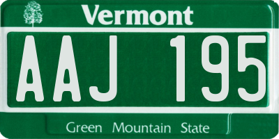 VT license plate AAJ195