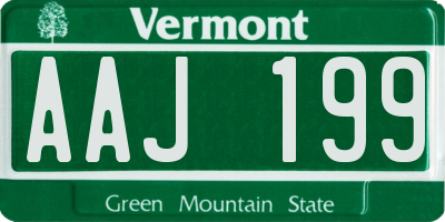 VT license plate AAJ199