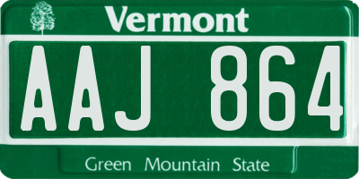 VT license plate AAJ864