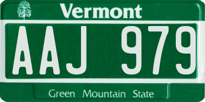VT license plate AAJ979