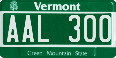 VT license plate AAL300