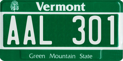 VT license plate AAL301