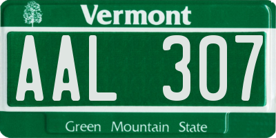 VT license plate AAL307