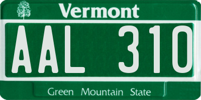 VT license plate AAL310