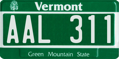 VT license plate AAL311