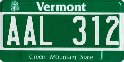 VT license plate AAL312