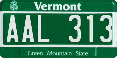 VT license plate AAL313