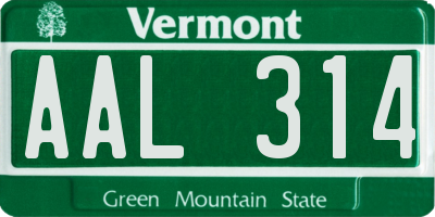 VT license plate AAL314