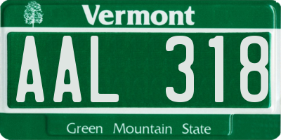 VT license plate AAL318