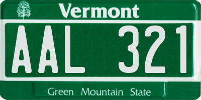 VT license plate AAL321